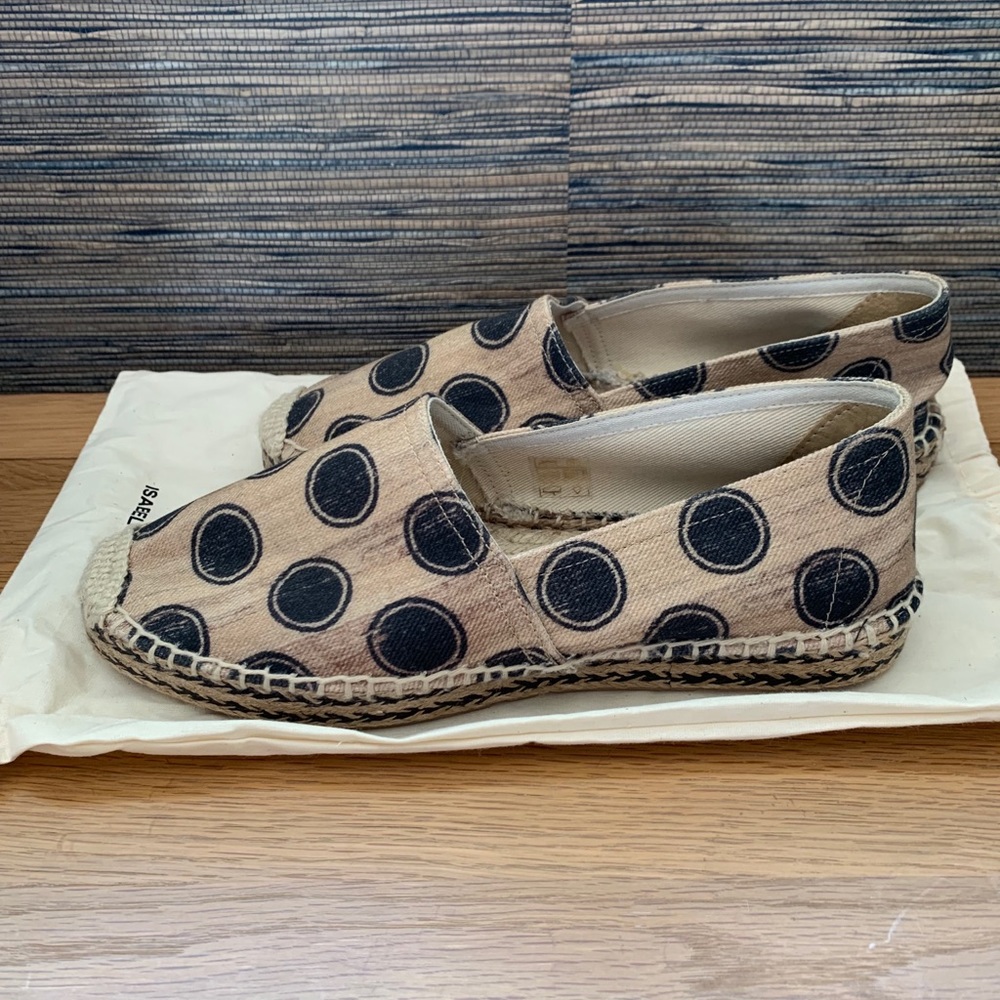 Isabel Marant Beige Espadrilles with Black Polka Dots